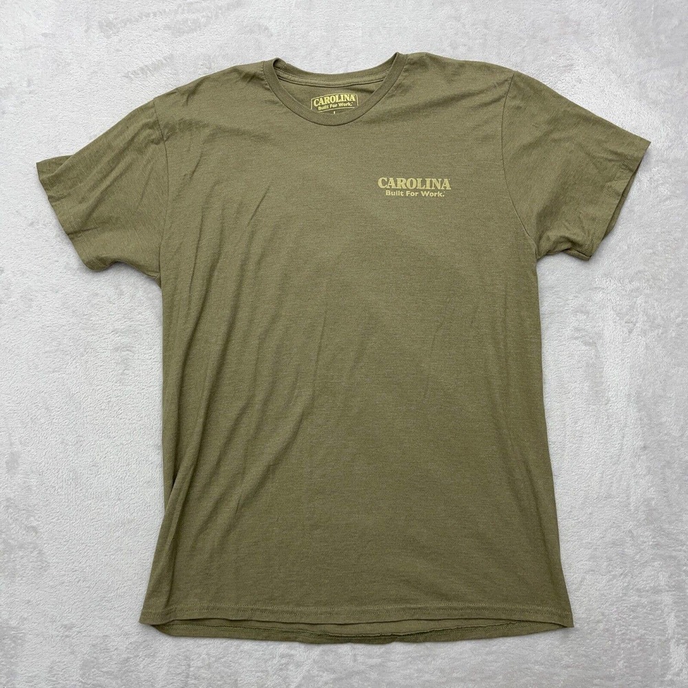 Carolina Shirt Mens Large Green Short Sleeve Tee Logo Axe Lightweight
